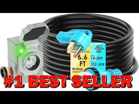 50 Amp 6.6 Feet Generator Cord and Power Inlet Box Combo Kit - B0CT2DB2MR