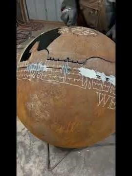 What do you think of the barbed wire? #purviancemetalart #Firepit #fabrication #welding #custom