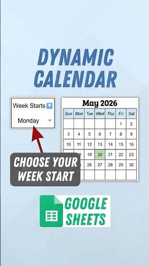 Google Sheets Calendar with Week Start Switcher #googlesheets #tutorial #calendar
