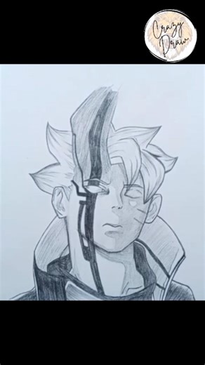 Boruto Uzumaki Drawing Tutorial | Step by Step ✨#CrazyDraw #boruto