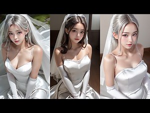 [AI] AI beauty in satin 100 - Wedding dress | サテンAI美女図鑑100 - ウェディングドレス