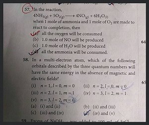 In a multi-electron atom, which of the following orbitals descr... | Filo