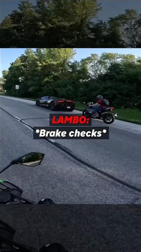 Lamborghini Brake Checks a Biker… Instant Karma 😳
