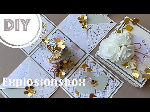 DIY Tutorial Explosionsbox Hochzeitsgeschenk Geschenkbox selber basteln / How to make Explosion Box