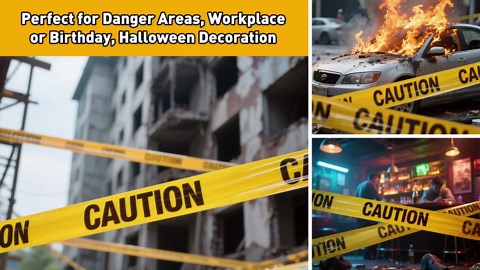 BIGTEETH Caution Tape - 3 inch x 1000ft Yellow Safety Plastic Caution Warning Tape