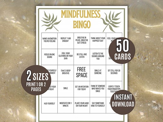 Mindfulness and Wellness Bingo, 50 Counseling Activity, Mindfulness Game, Wellness Game, Gratitude Bingo, Mindfulness Activity, Mindfulness - Etsy