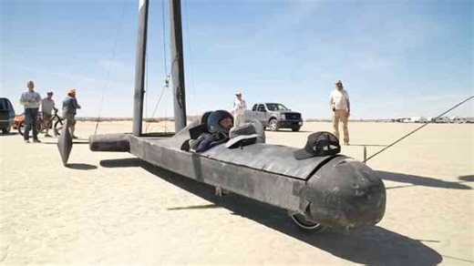 Watch what happens when a car outruns the wind behind it