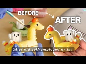 My Spooky Clay Business: Glazing Polymer Clay + UV Resin Tips and Tricks 🌸 Studio Vlog