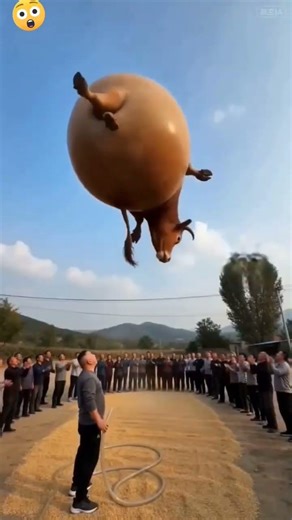 man blew the buffalo and suddenly it inflated and flew away #shortsfeed #comedyshort #comedy #short
