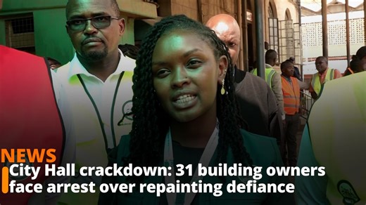 At least 31 building owners in Nairobi’s Central Business District are facing arrest and prosecution for defying City Hall’s directive to repaint their premises. The landlord of the Easy Coach building has already been arrested and is set to be arraigned. According to the CBD Repainting Progress Report, 19 cases have been approved for prosecution, with 28 others under review. Out of 158 buildings issued with notices, only 41 have complied, while 34 are repainting. | K24 TV