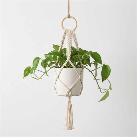 Crochet Plant Hanger PDF Pattern Minimalist Cord Holder Beginner - Etsy