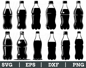 Soda Bottle Svg, Soda Bottle Silhouette, Soda Bottle Vector, Dxf, Png - Etsy