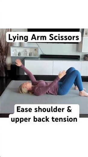 Lying Arm Scissors | Gentle Pilates for Shoulder Mobility #morningstretch #movement #midlifefitness