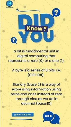 Did you know? A bit and a byte defined...