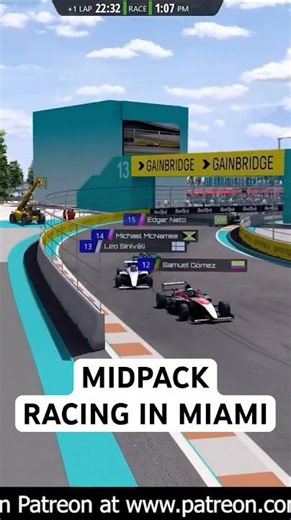 EPIC MIDPACK RACING IN F4 AT MIAMI! #assettocorsa #league #simracing #cars #formula4 #f1 #shorts