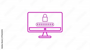 Database and Security Concept Icon. 4K Ultra HD Video Motion Graphic Animation. Stock Video
