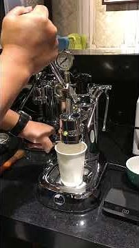 La Pavoni lever machine with lever pressure gauge