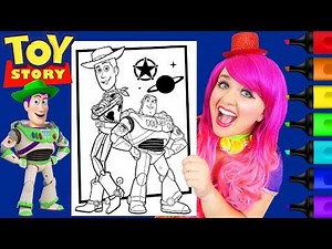 Coloring Makeover Woody & Buzz Toy Story 4 Coloring Page Prismacolor Markers | KiMMi THE CLOWN