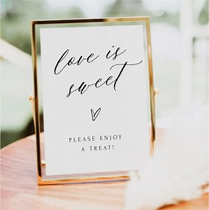 Love is Sweet Sign, Modern Dessert Table Sign, Shower Favor Sign, Wedding Sign Printable, Love Sign, Edit With TEMPLETT, Wedding Signs, #AB - Etsy Canada
