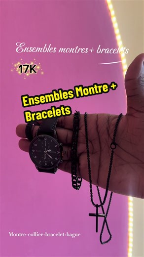 Les gars , c’est pour vous 🔥 Ensemble montre collier bracelet 👉 À partir de 1OK seulement ⚠️ Stock très limité 📍 Pk27 074855250 Inbox maintenant #CapCut #libreville_gabon🇬🇦 #montre #viral #pourtoi