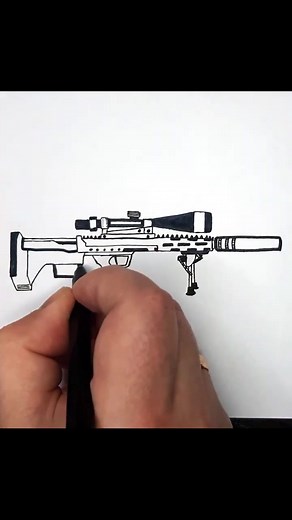 How to Draw an AR 10 Sniper Rifle