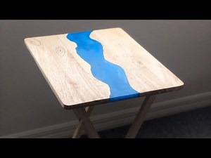TV Tray Makeover - Epoxy Resin River Step by Step Quick Version