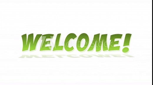 Welcome Message Cartoon Animation Loop/ 4k animation of a cartoon welcome word message with ease in and out effects