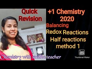 +1 Chemistry # Balancing redox reaction Half reaction method-acidic medium-1 ലളിതമായി മലയാളത്തിൽ