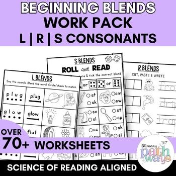 L, R, S Beginning Blends Pack | CVC CVCe CVCC | Phonics | Science of Reading