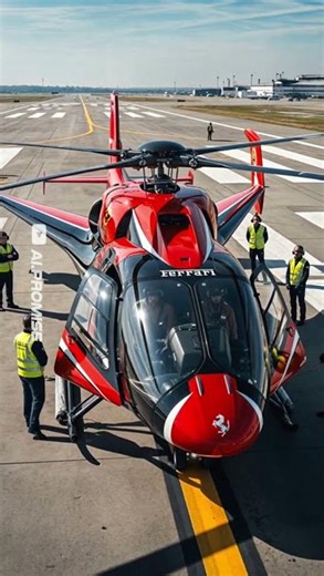 🚁 Ferrari Helicopter at Airport 2025 | New Luxury Flying Supercar ✈️🔥