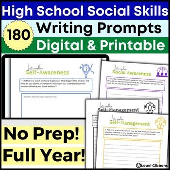 Activities Social Emotional SEL Question of the Day High School Journal Prompts