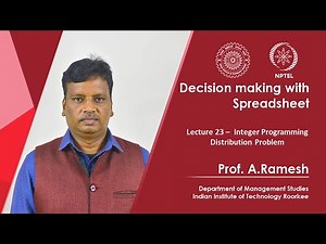 Lecture 23 – Integer Programming Distribution Problem