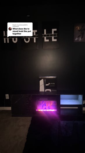 Replying to @prettyred40 Finally got it together and We love it over here…real heated fireplace tv stand that can be wall mounted as well #fireplace #tvstand #homefinds #spruce #tiktokhome