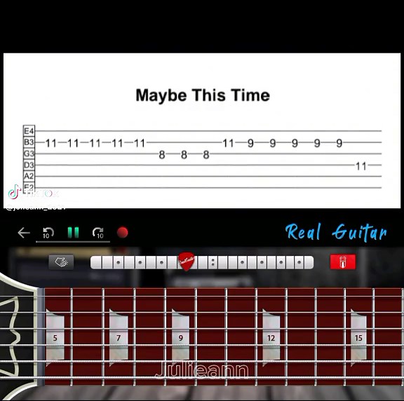 Maybe This Time Guitar Tutorial using Real Guitar App