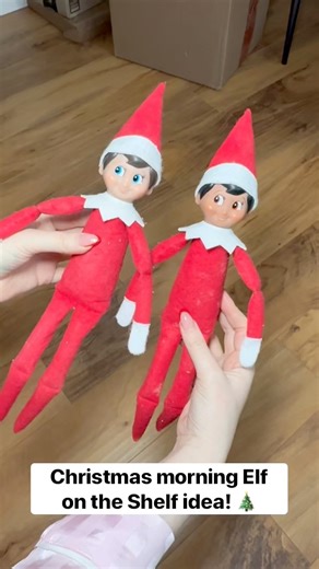 Christmas Morning Elf on the Shelf #elfontheshelf | At Home with Jennie and Nick