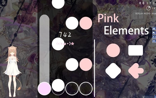 【Mania 4k 方块/圆/箭头/钻石】Pink Elements 皮肤分享