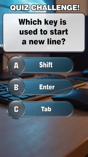 Which Key Starts a New Line? #shortsfeed #quiz