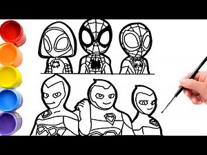 🔴🔴 Drawings of the Marvel's SPIDEY and His Amazing Friends Vs GHOST FORCE Andy - Mike - Liv
