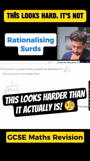 Rationalising a Surd GCSE Maths Exam Question