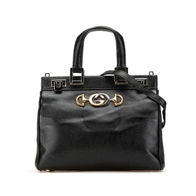 Gucci Zumi Handbag Shoulder Bag Black Leather | eBay