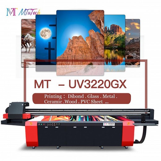 [Hot Item] Mt Digital Large Format LED UV Flatbed Printer 2513 3220 for Dibond Metal Acrylic PVC Plastic Sheet Ceramic Wood Glass Printing