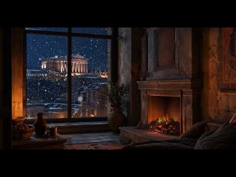 Cozy Fireplace Ambience in Ancient Room 🔥 Relax, Sleep, Study | No Music