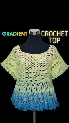 ⭐ Beautiful Gradient Crochet Lace Top 🧶