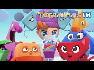 Tangranimals | The secret of tangrams (1H Compilation) Cartoon in English for Kids | New episodes