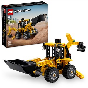 LEGO Technic Backhoe Loader Construction Toys - Building Toys Set for Boys & Girls, Ages 7  - Educational Gift Ideas for Kids Birthday W/ Usable Back Digger, Scoop, & Outriggers - 42197