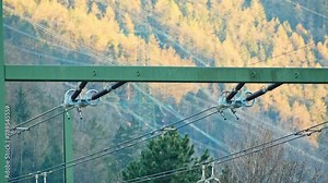High Voltage Overhead Electric Power Lines at Transformer Substation
