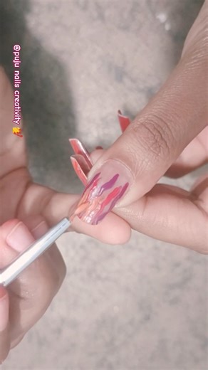 Flame Nail Design Tutorial For You! 🔥#nailart #naildesign #shorts #nails #viral #trending #flame #yt