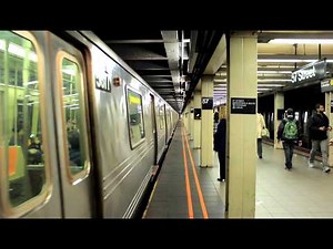 BMT Subway: Whitehall St. Bound R46 (R) Train at W. 57th Street