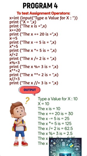 Assignment Operators in Python #cs2026#publicexam2026#python #operators