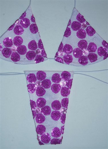 Floral Purple Sequin Microkini | Celestica - Etsy
